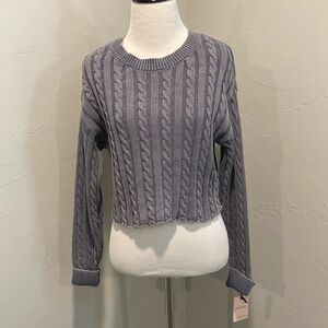 NWT, ladies blue/gray 100% cotton sweater